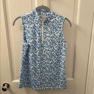 Tommy Bahama Golf and Tennis, blue and white patterned top